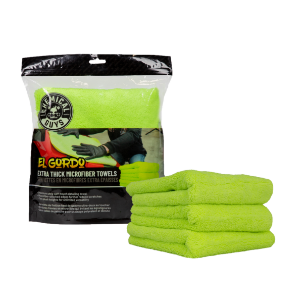 Chemical Guys El Gordo Extra Thick Professional Microfiber Towel, Green 16.5" x 16.5"