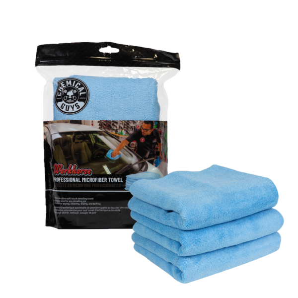 Chemical Guys Workhorse Professional Grade Microfiber Towel 16" x 16" Blue